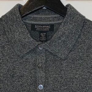 BANANA REPUBLIC-MEN'S CASHMERE COTTON POLO SWEATER